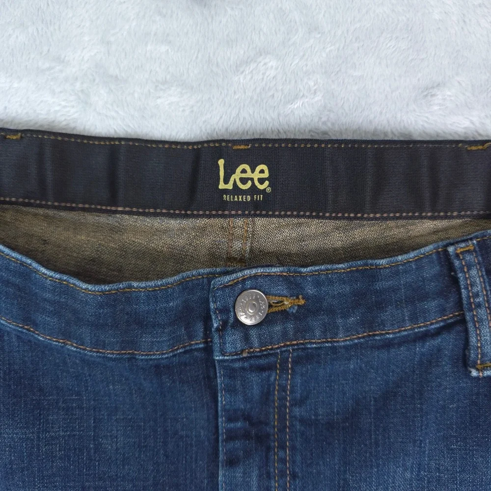 Lee Relaxed Fit Jeans Men 44x30 Blue Denim Stretch Straight Leg Workwear Comfort